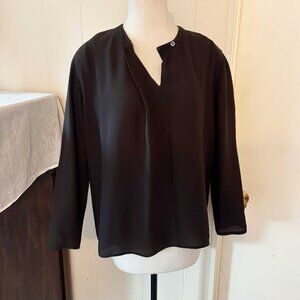 Vintage Calvin Klein Brown Silk Blouse - Size 8